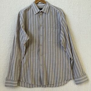 Zegna By Ermenegildo Zegna Sport Regular Fit Brown‎ Stripe Long Sleeve Shirt XL